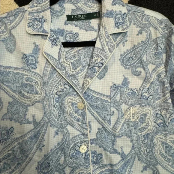 Ralph Lauren Paisley Button Down Cotton Collar Top NWT Preppy Classic Comfy - Picture 11 of 15